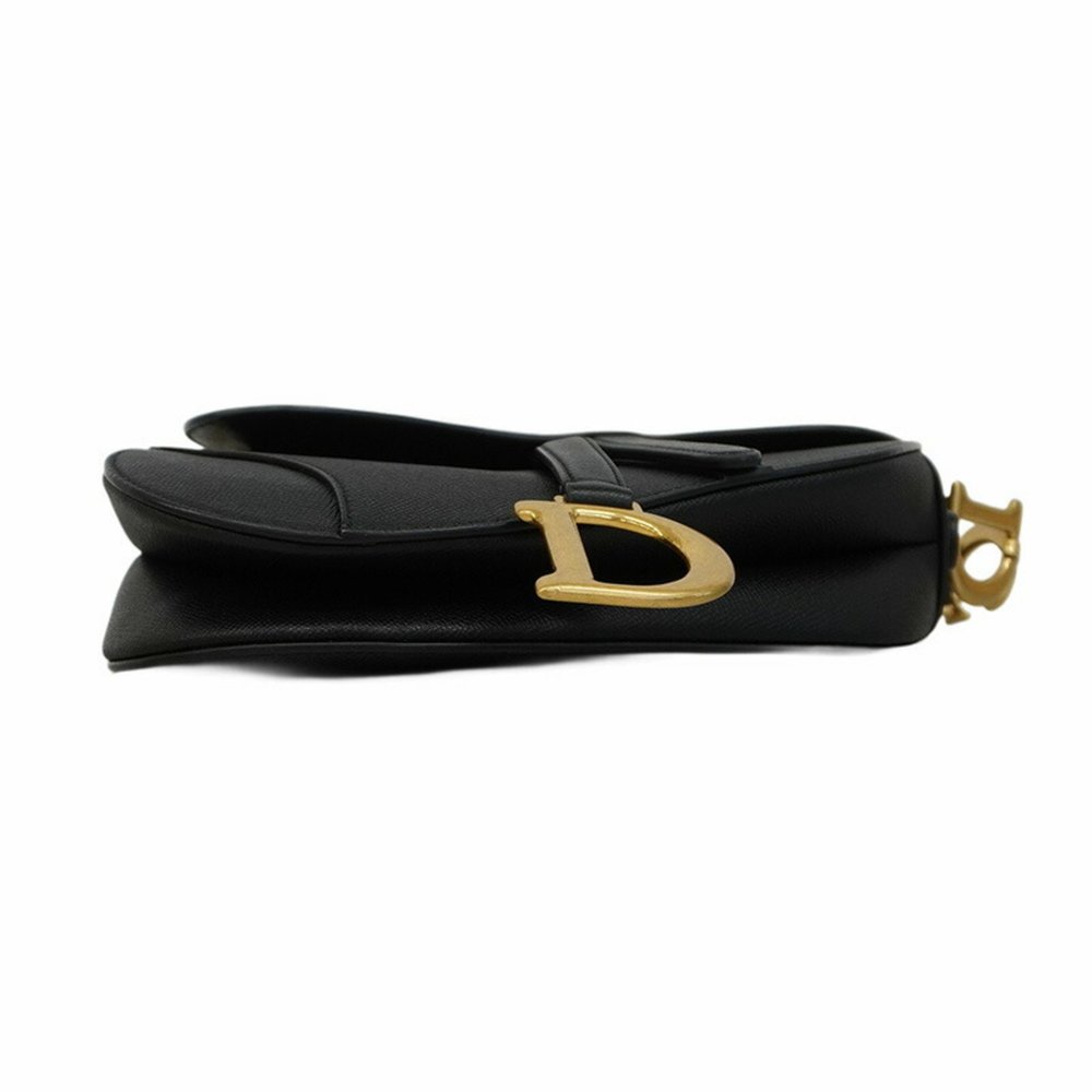 Christian Dior Handbag Saddle Bag Leather Black Women's - Picture 3 of 11